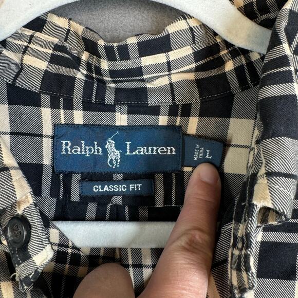 Ralph Lauren Shirt Mens LRG Classic Fit Plaid Preppy Old Money Long Sleeve Fall - Picture 12 of 13